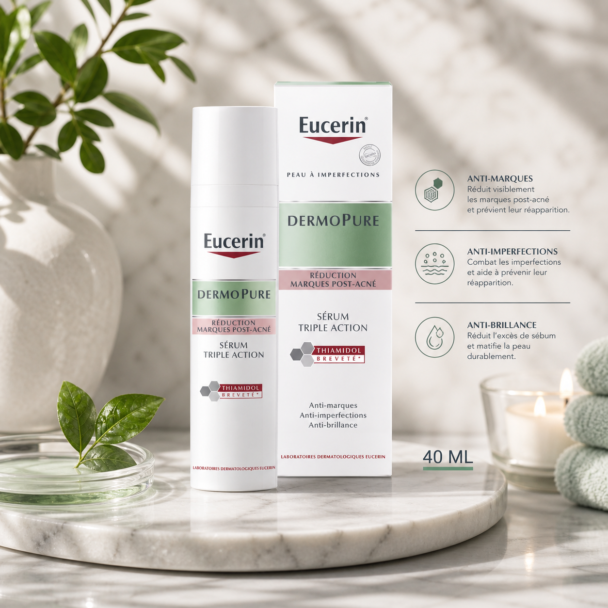 DERMOPURIFYER TRIPLE EFFECT SERUM+SUN CREME 50+ VISAGE