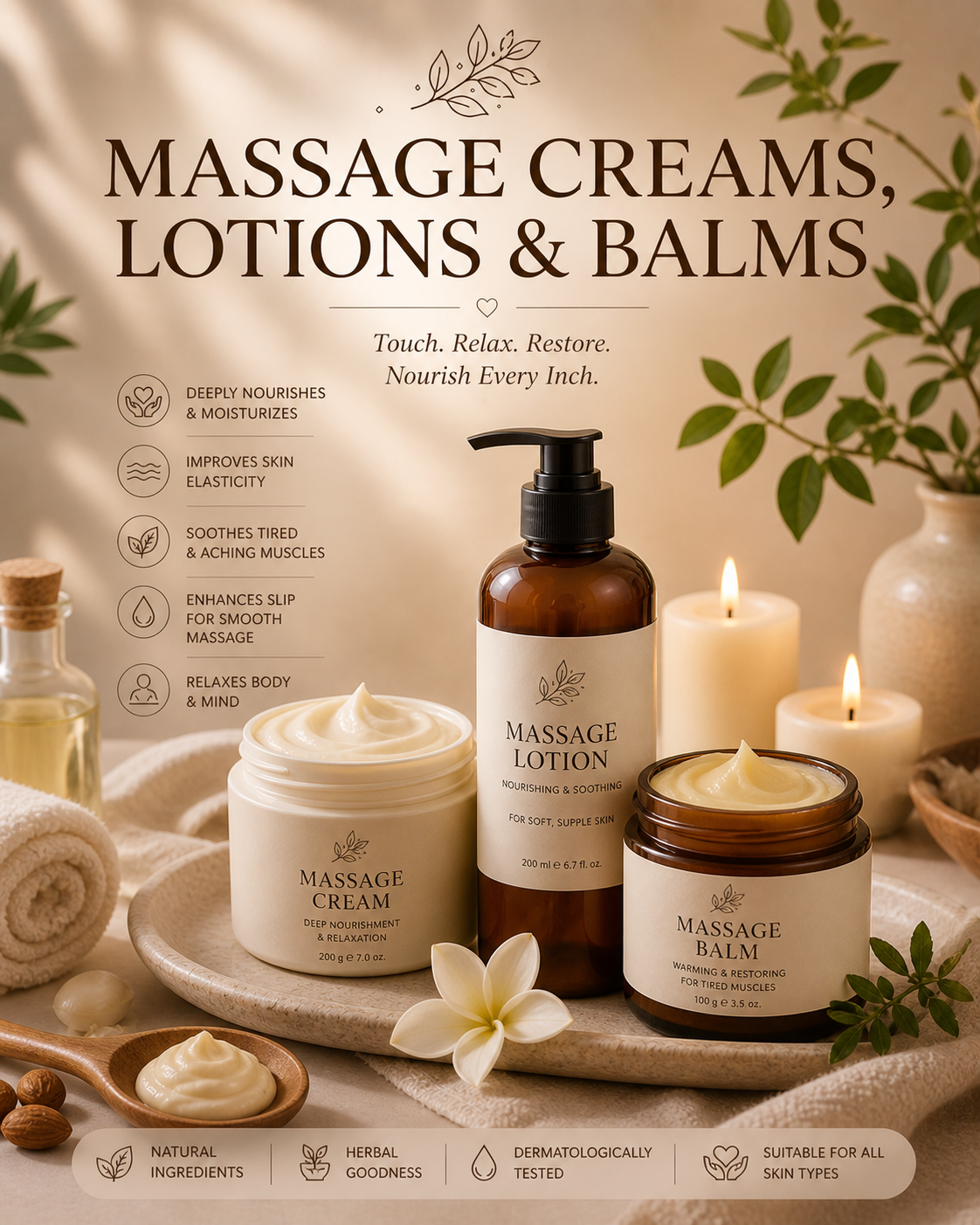 Massage Creams, Lotions & Balms