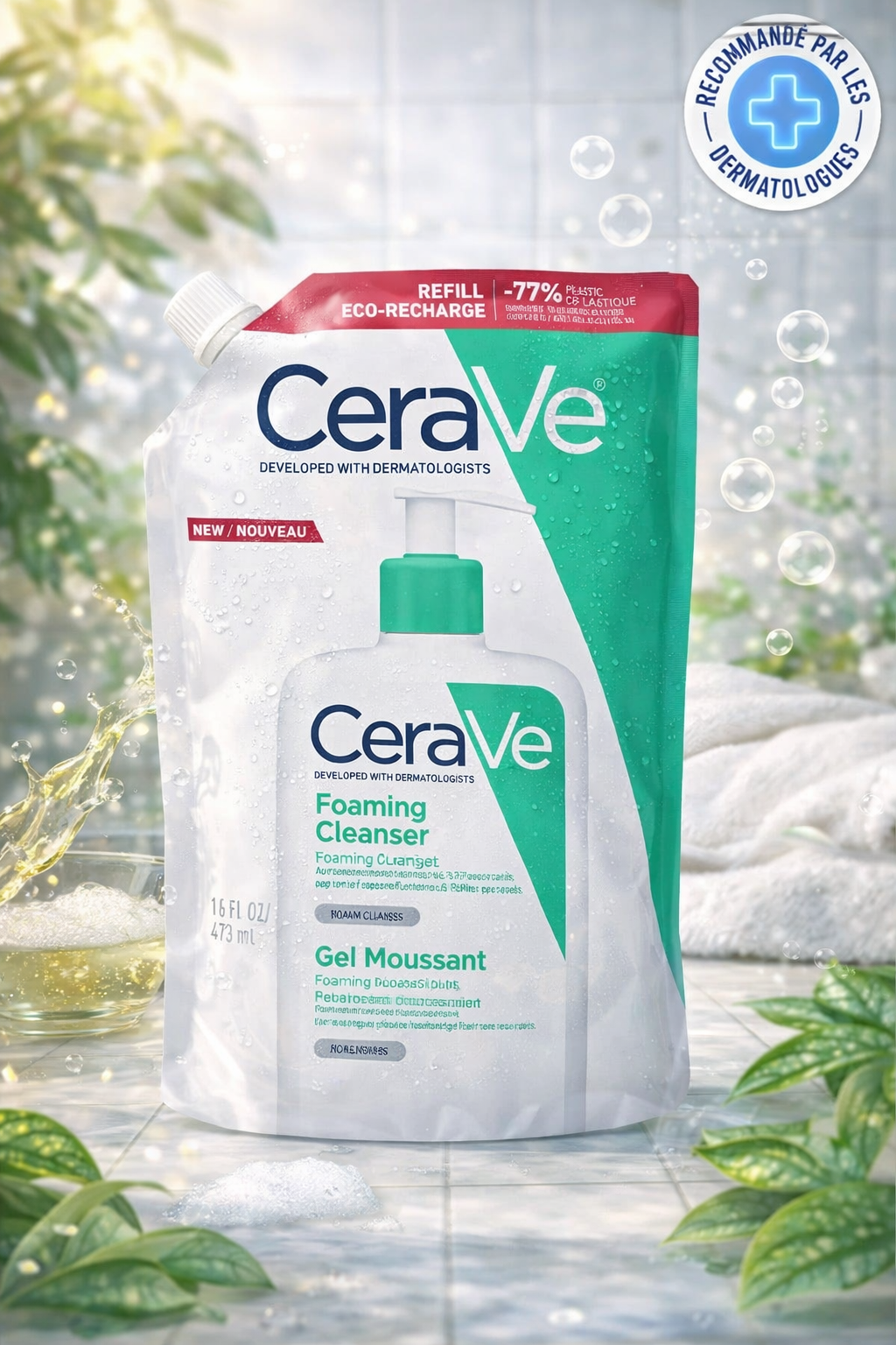 CeraVe Refill Pouch Gel Moussant 473ML NOUVEAU